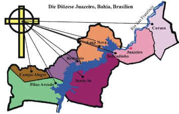 Karte der Diözese Juazeiro, Bahia, BRA